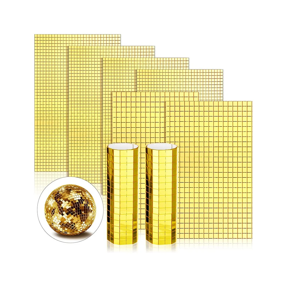 

Зеркала мозаичные самоклеящиеся 5 Х5 мм и 10 х10 мм, 8100 шт.