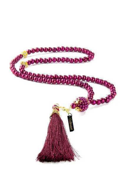 

IQRAH The Vavle Tuğralı 99 lu Pearl rosary-fuchsia