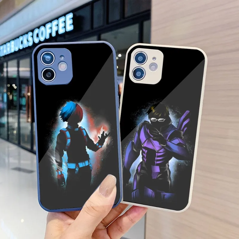 

Anime My Hero Phone Case For IPhone 14 13 12 11 Pro Max X XR XS 8 7 Plus Liquid Glass Color Phone Cover