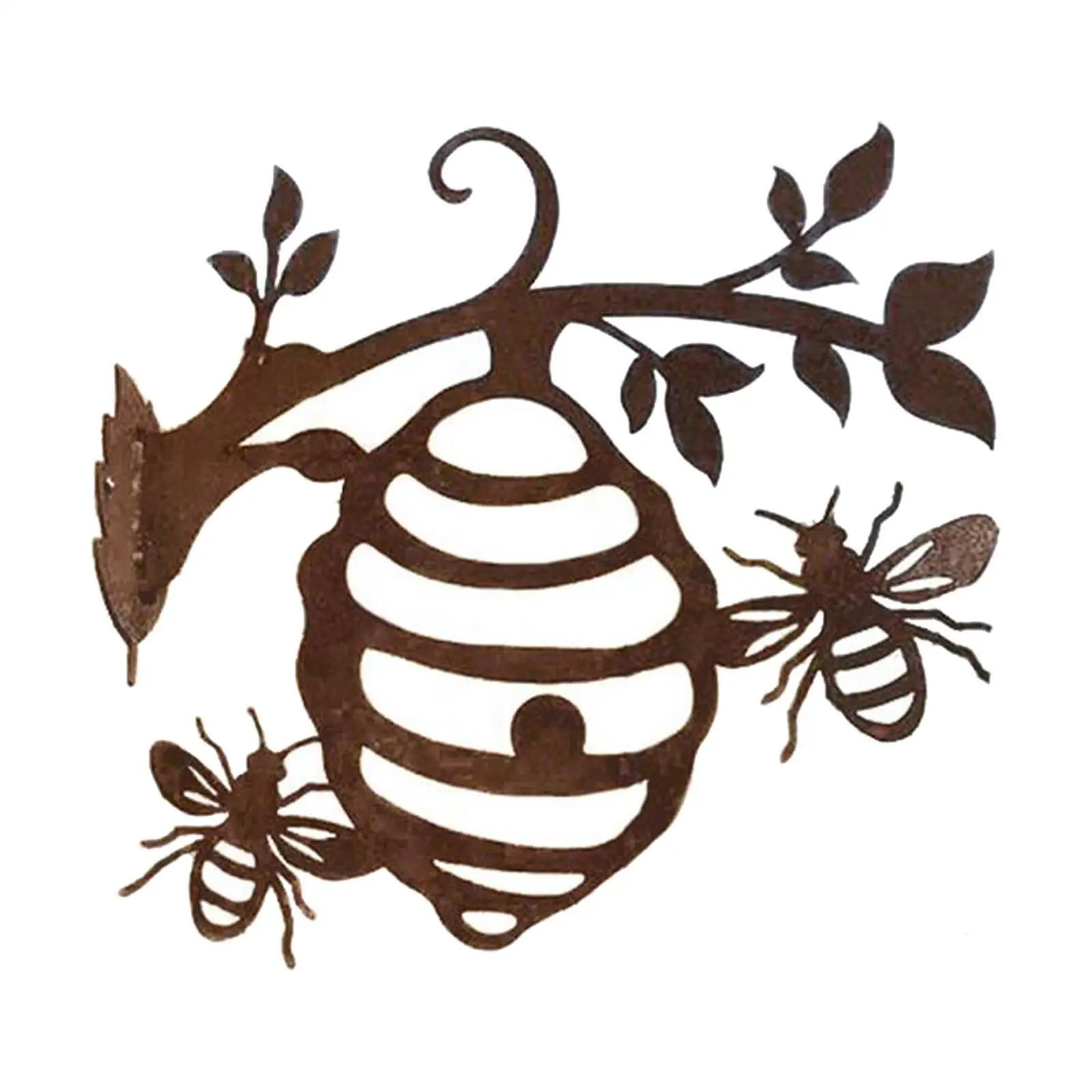 

Creative Metal Bee Hive Garden Decor Honeycomb Bees Gift for Patio Lawn