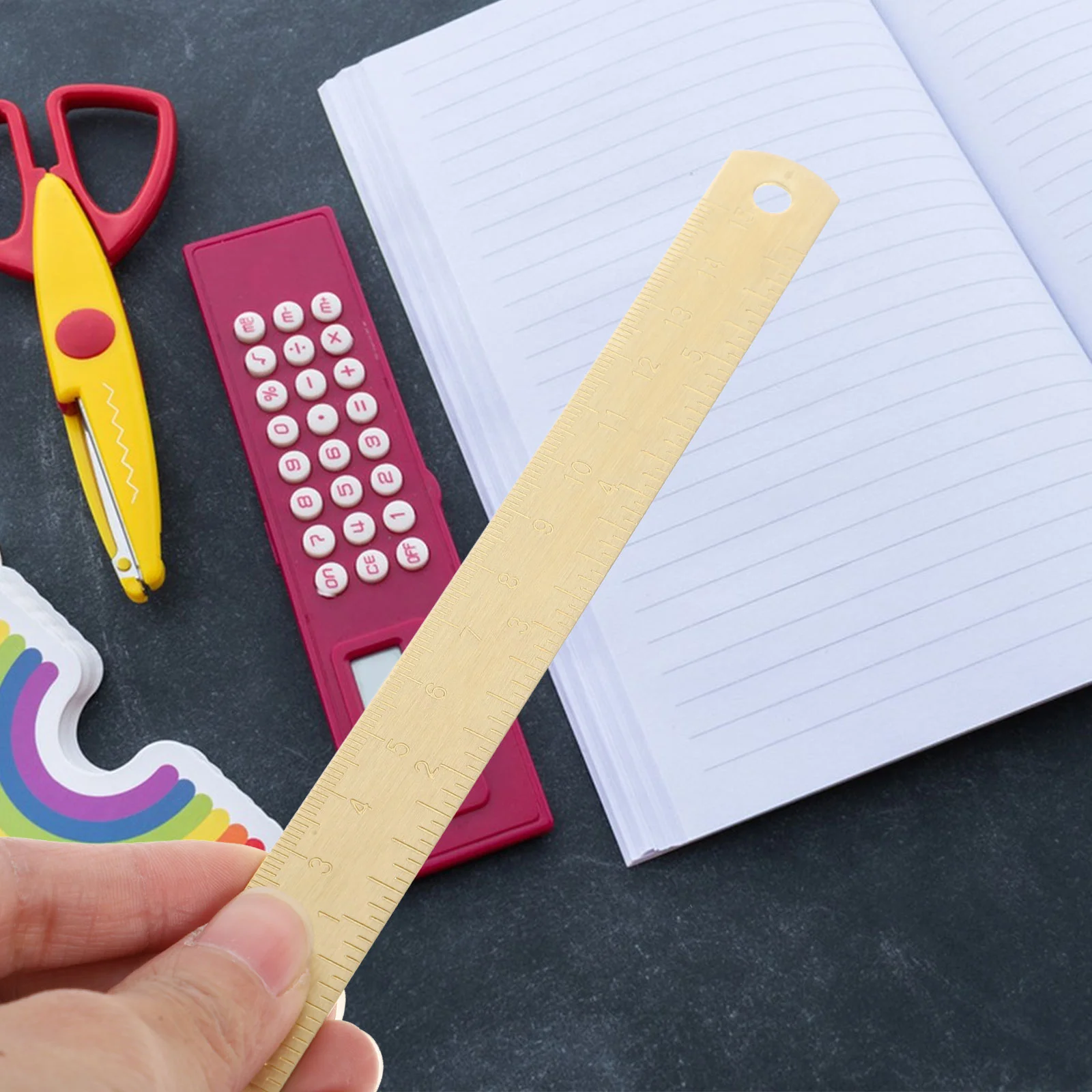 Латунная линейка металлическая для рисования Золотая прямая Линейка унисекс