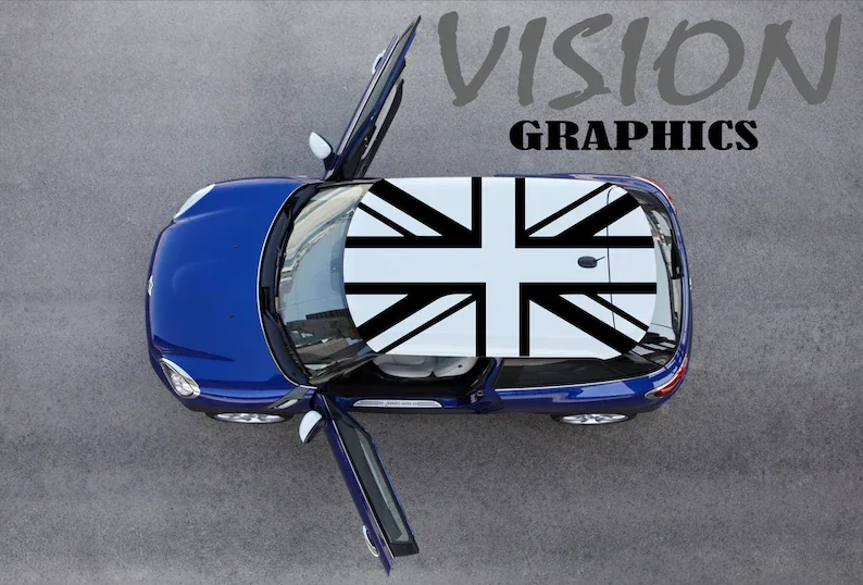 

Mini Cooper Union Jack Flag Alternative Design Roof DecalSticker Graphics