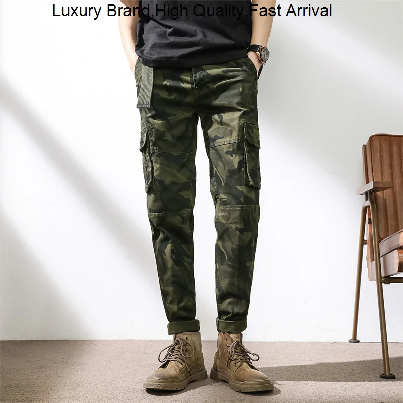 

Men's Summer Clothing Safari Style Baggy Hip Hop Ribbon Fashion Techwear Joggers Male Trousers Streetwear Casual Cargo Pants Men