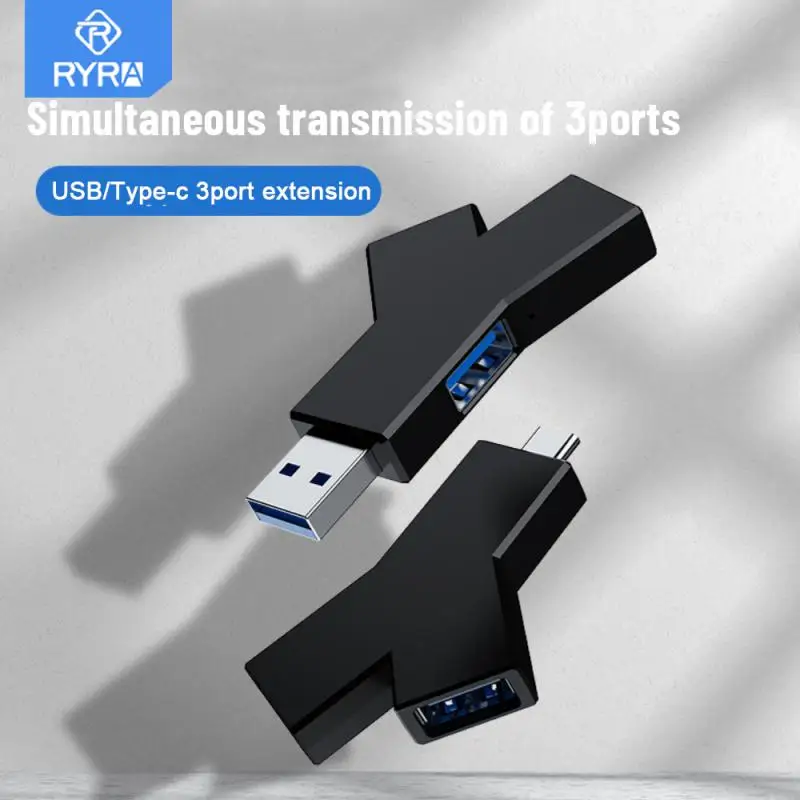 

RYRA USB-C HubType-c 3.1 USB 3.0 HUB USB 2.0 Extender Adapter Y-shaped 3Port Multi USB Splitter Fast Transmission Stable Adapter