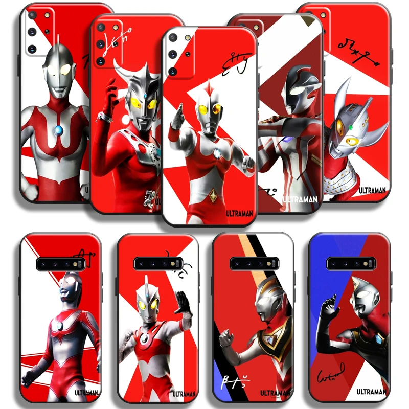 

Anime Ultraman Phone Case For Samsung Galaxy S22 S21 S20 S10 10E S9 Plus S22 S21 S20 Ultra FE 5G Black Liquid Silicon Funda