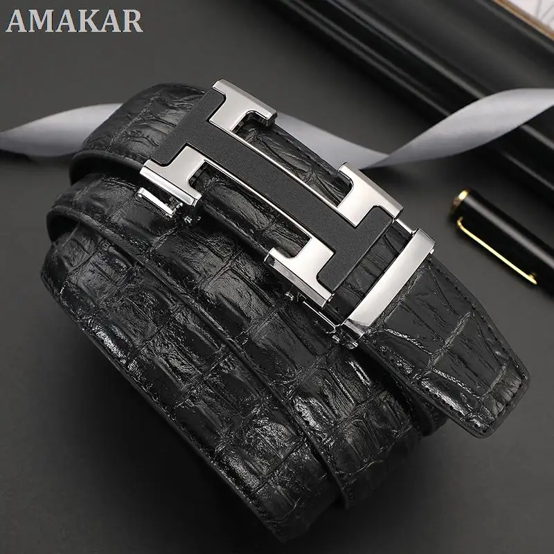 Ремень с автоматической пряжкой мужской роскошный винтажный дизайнерский пояс