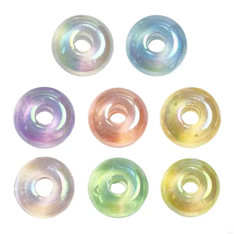 W8KF акриловые красочные бусины-разделители плоские круглые свободные бусины для