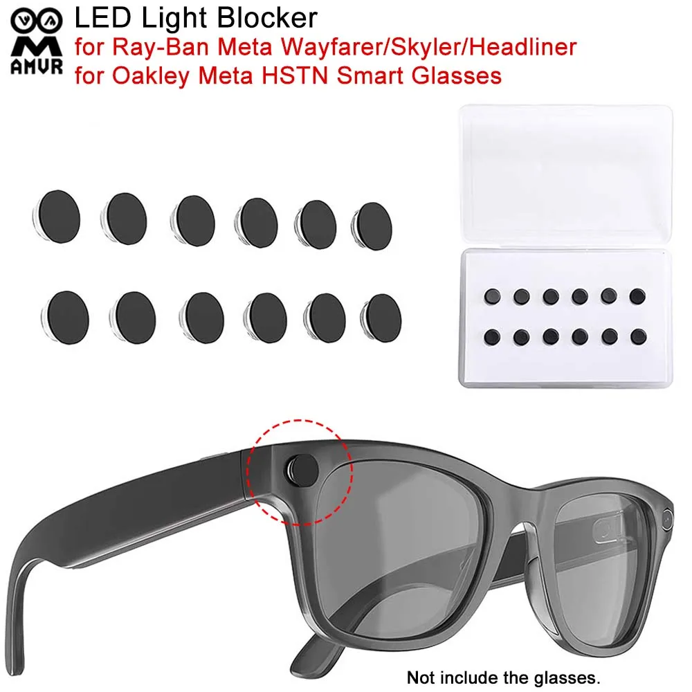 Фото AMVR LED-блокираторы света для умных очков Ray-Ban Meta Wayfarer/Skyler/Headliner/Oakley Meta HSTN, светозащитные наклейки №1