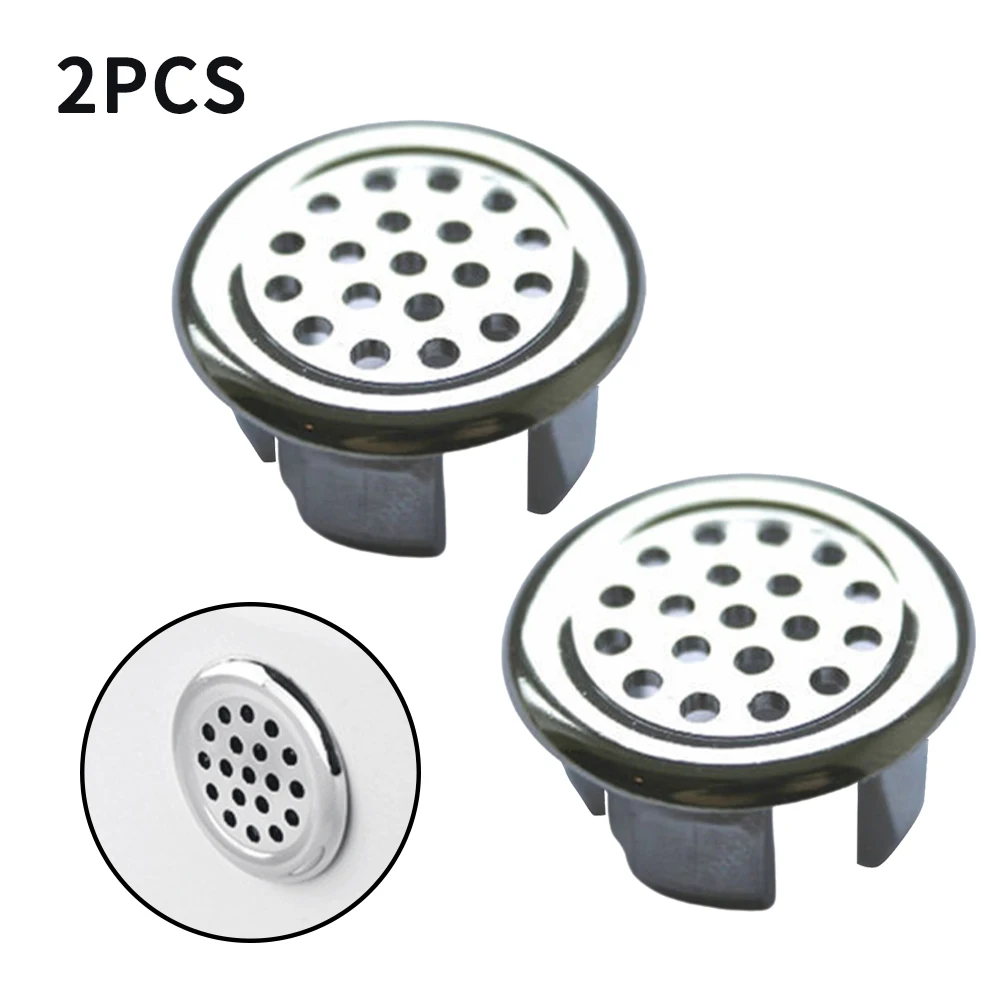 

2PCS Basin Sink Overflow Ring Bathroom Overflow Covers Insert Replacement Basin Sink Chromed Drain Cap Basin Accessory