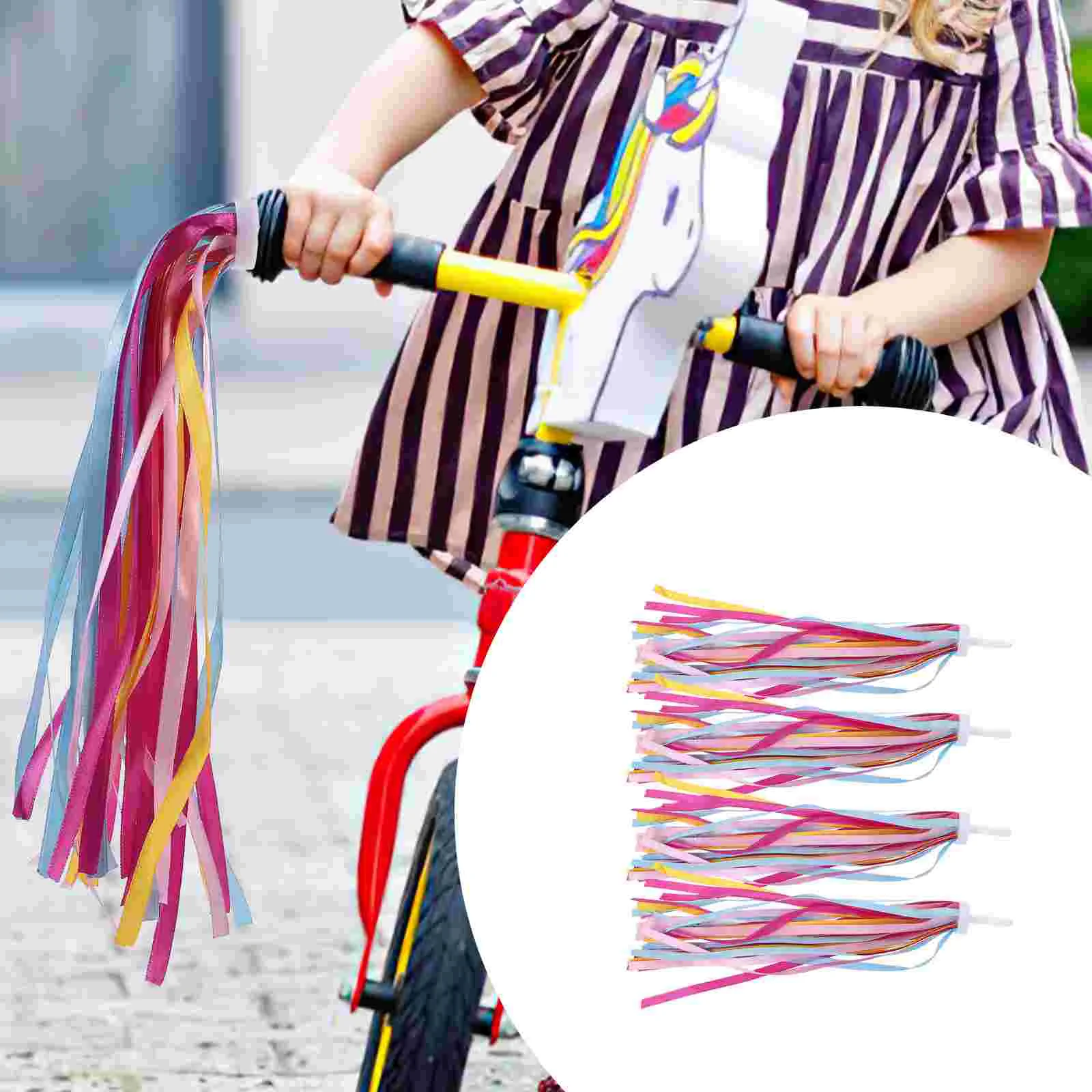 

2 Pairs Girls Bike Handle Streamer Favor Pendant Decorative Supplies Handlebar Streamers Tassels Child Colorful