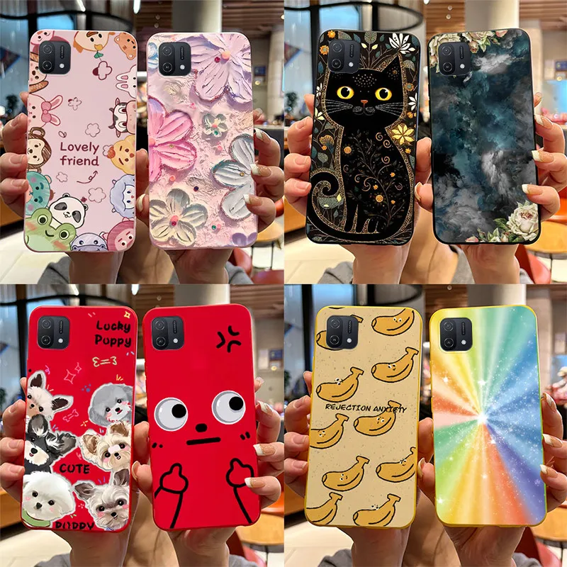 Чехол для OPPO A16K из ТПУ с рисунком милого кота Мягкая силиконовая задняя крышка A16 K