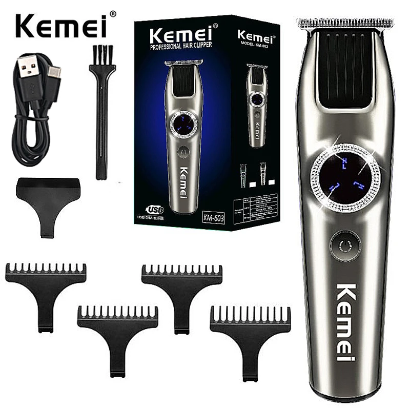 

Kemei Km-603 Hair Clipper Professional Beard Trimmer Barber Hairdresser Men Shaver Haircut Machine Cordless Hair Cutting Machine