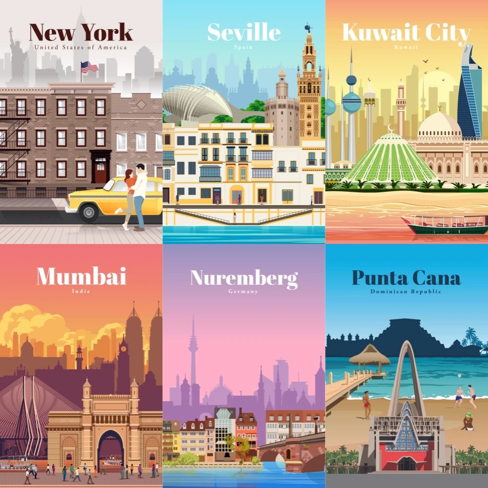 

5D Diy Cities Around The World Diamond Painting Personalized Full Rhinestone Mosaic Embroidery Cross Stitch Kit Home Decor Gifts