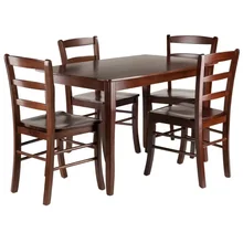 Dining Table Set with 4 Ladderback Chairs - 5 Piece