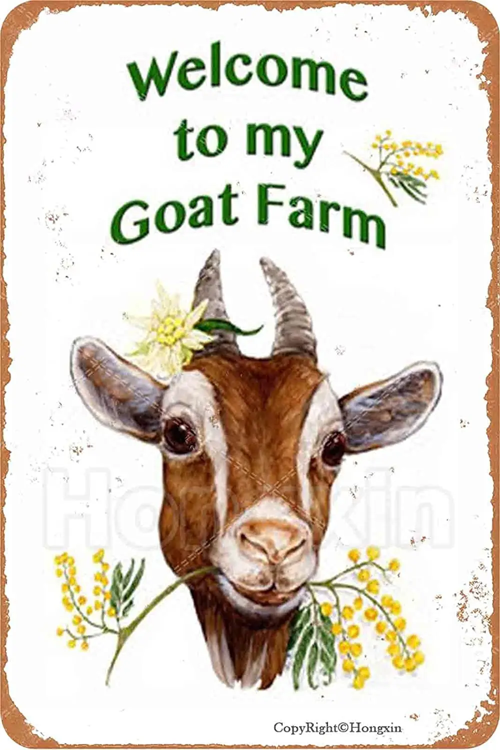 

Hongxin welcome to my goat farm retro tin sign metal sign vintage plaque metal tin sign metal poster wall decor for home kitchen