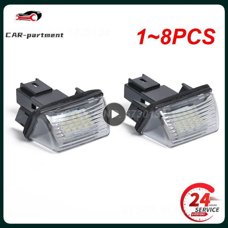 

1~8PCS License Plate Light Number Lamp For 206 207 307 308 406 407 5008 For Citroen C3 C4 C5 C6 12V 6500K Xenon White