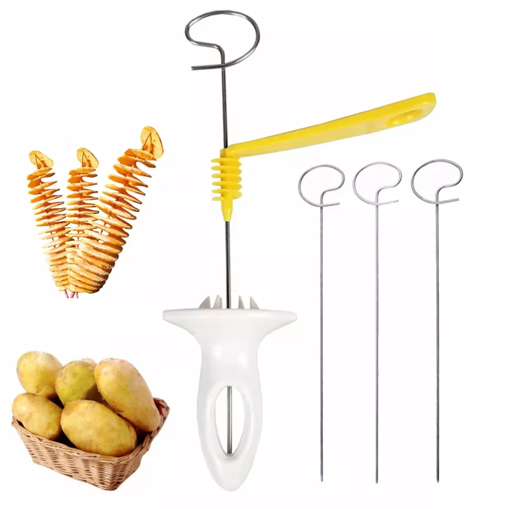 

Potato Spiral Slicer Deep-Fried Potato Tower Cucumber Slices Carrot Rotating Slices Diy Creative Kitchen Accessories