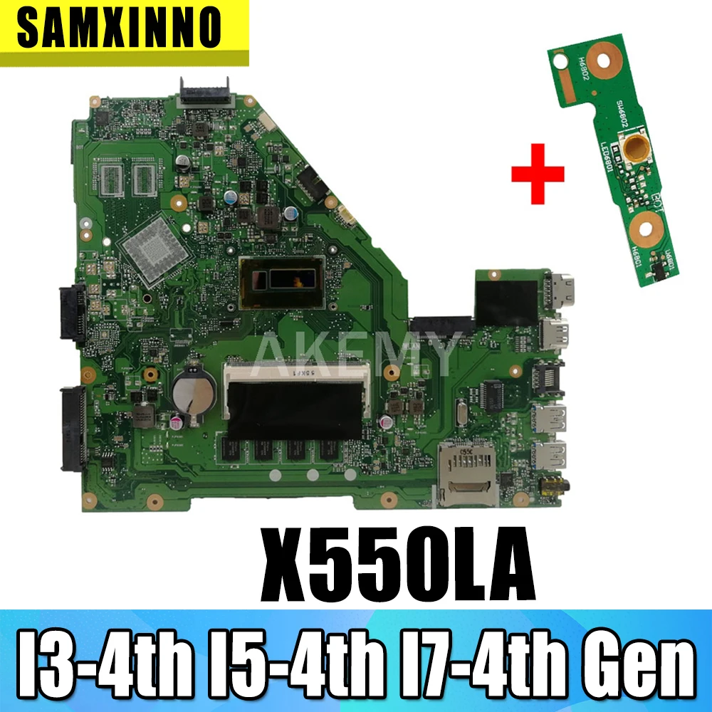 

X550LA Laptop Motherboard I3-4th Gen I5-4th Gen I7-4th Gen CPU 4GB RAM for ASUS X550LD X550LC X550LN X550L Notebook Mainboard