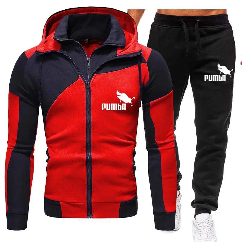 Men's Tracksuit Hoodie + Pants 2 Piece Set Fashion Brand Print Autumn Winter Casual Sports Hoodie Men Suit Running Sportswear