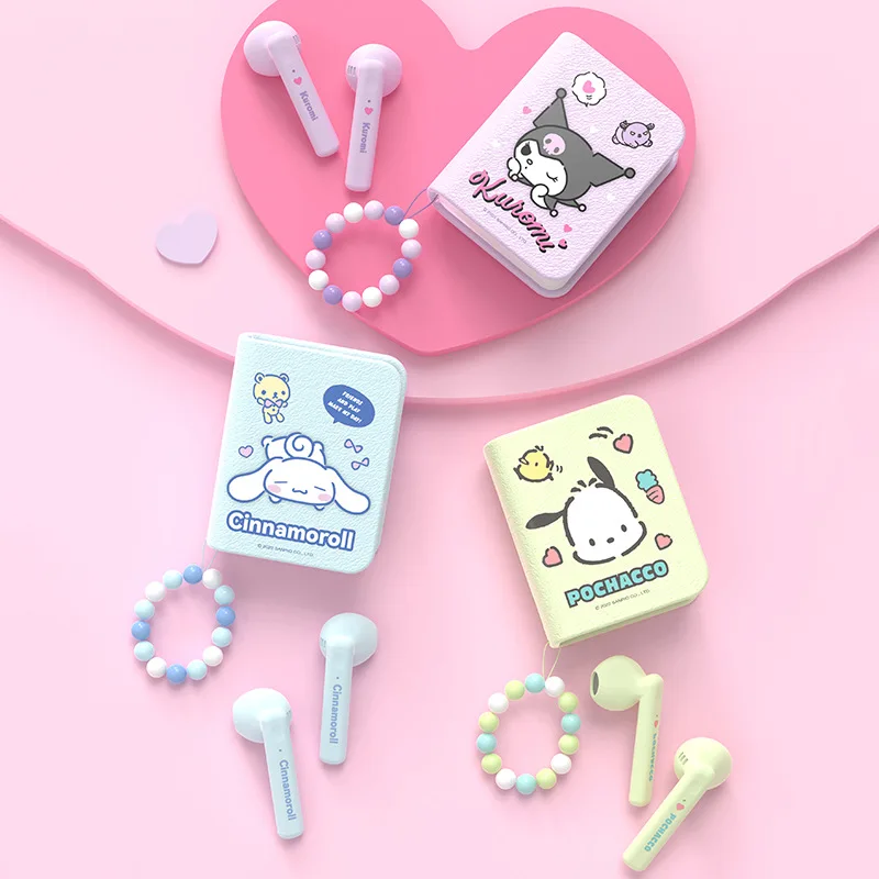 

Sanrio Kuromi Kawaii Anime My Melody Cute Cartoon Pachacco Girly Heart Personality Bluetooth Headset Toy for Girls