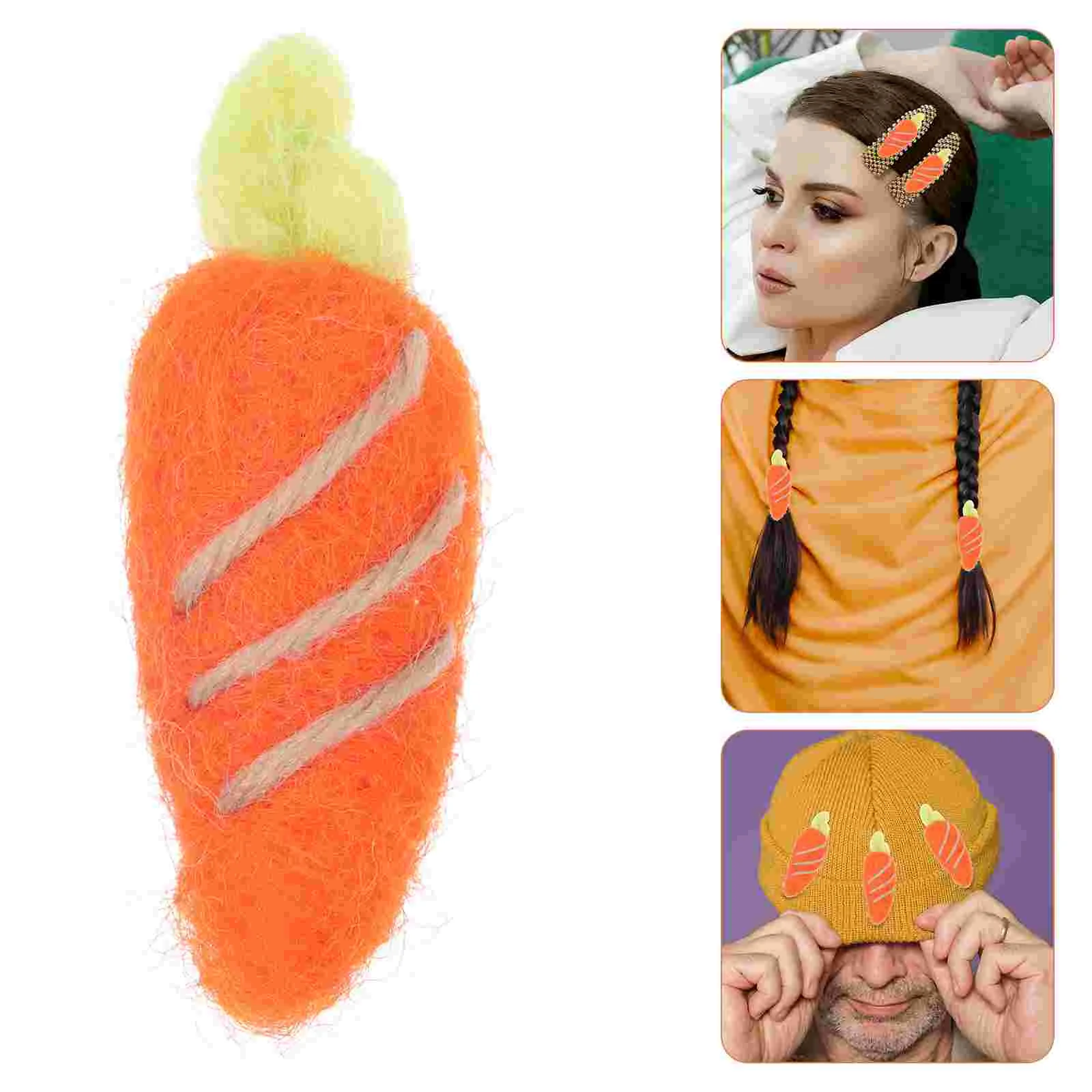 

Carrot Diy Felt Decor Charm Brooch Lovely Needle Christmaswool Ornaments Hanging Easter Felting Hair Material Pin Buttons Nose