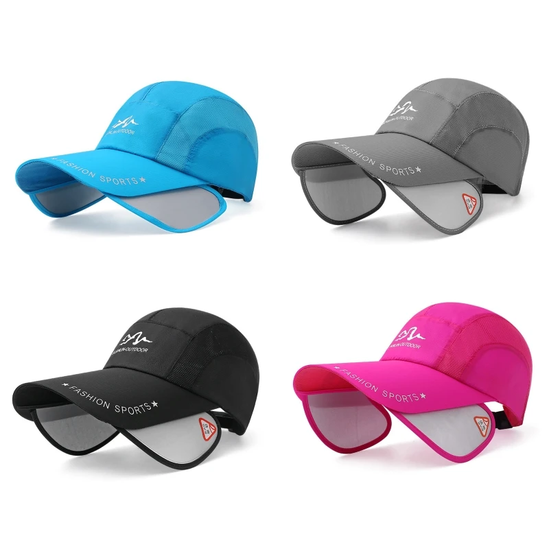 

Retractable Brim Hat Mesh Top Hat Adjustable Summer Sun Visor Outdoor Casual Anti-UV Hat Beach Sports Baseball