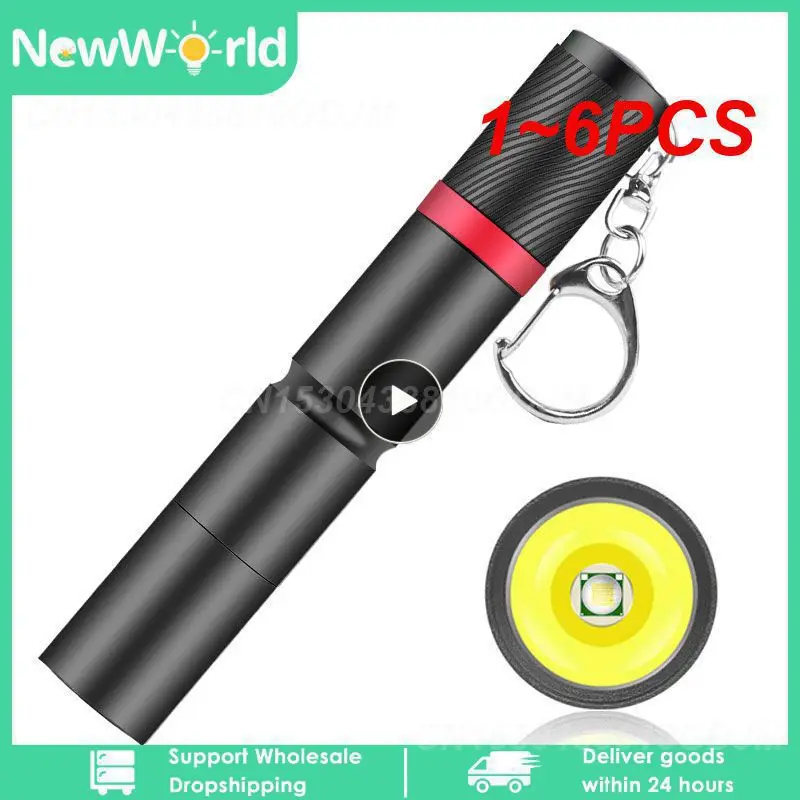 

1~6PCS Portable Pen Light Keychain Mini Flashlight Pocket LED Pen Clip LED Flashlight Hand Light Use AAA Battery