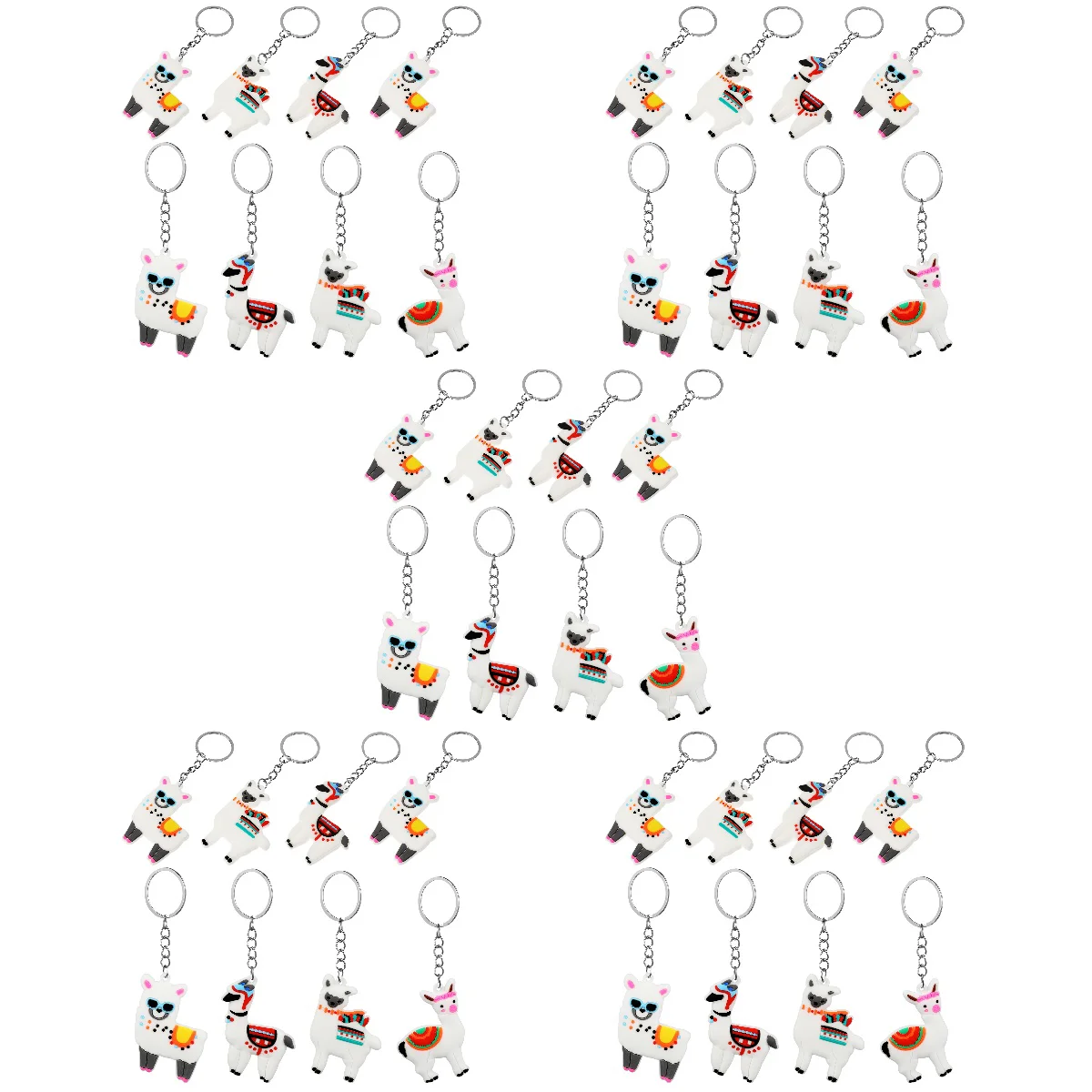 

60 Pcs Keychains Cartoon Alpaca Keyrings Handbag Decors Hanging Pendants for Keys Purses Bags (Mixed Style)