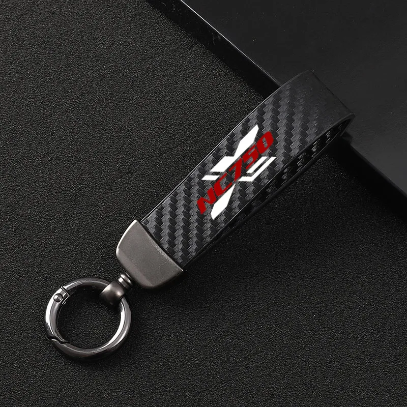 

New fashion motorcycle carbon fiber leather rope Keychain key ring For Honda NC750X NC750 X NC750X NC 750 X NC750