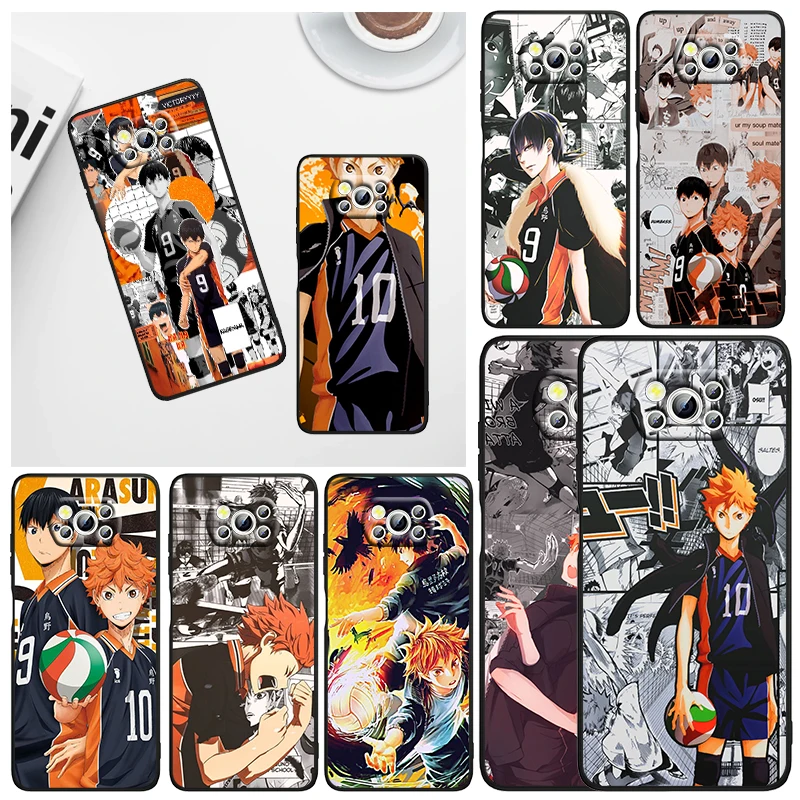 

Cartoon Anime Volleyball Haikyuu Phone Case For Xiaomi Mi Poco X5 X4 X3 NFC F4 F3 GT M5 S M4 M3 M2 C50 Pro C3 5G Black Cover