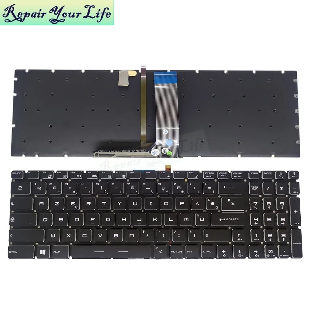 

German Italian French AZERTY Laptop Keyboards Backlit Keyboard for MSI GS60 GS70 GL62 GL62M GT72 V143422GK1 IT White Backlight