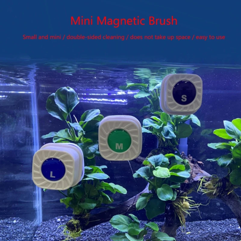 

Очиститель очков для аквариума, мощный магнитный инструмент для очистки водорослей, щетка для маленького и среднего аквариума