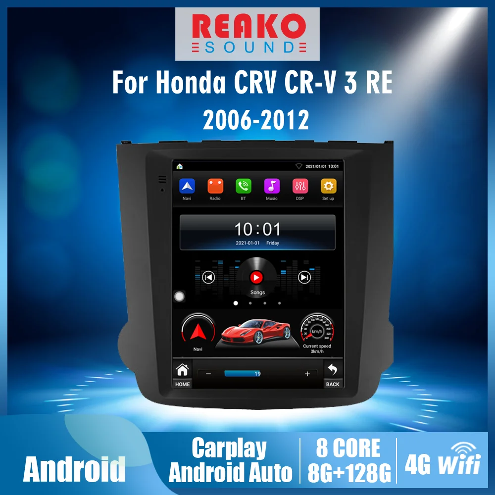 

2 Din TESLA Car Radio Android 4G Carplay For Honda CRV CR-V 3 RE 2006-2012 GPS Navigation Multimedia Player Stereo