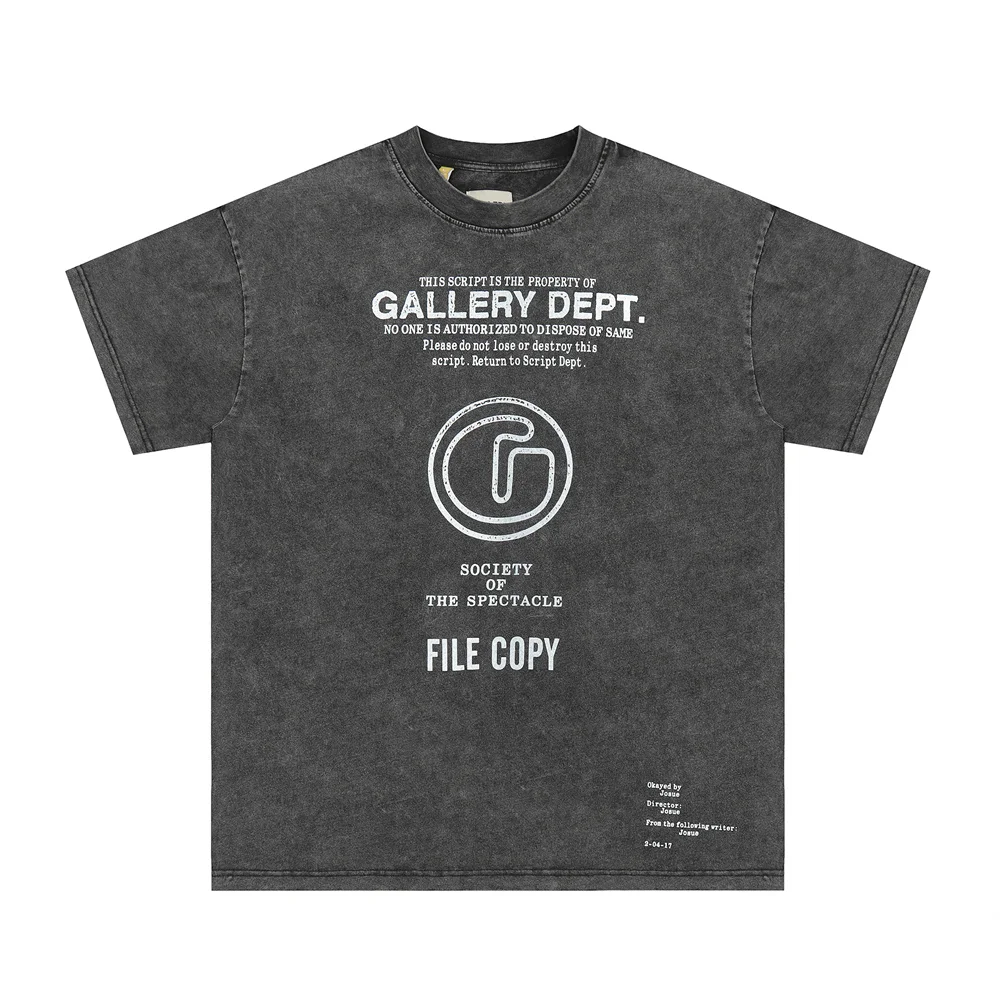 

GALLERY DEPT TID Harajuku 23SS Spring Letter Make old Retro Heavy Washing T Shirt Loose Oversize Hip Hop Unisex Short Sleeve Tee