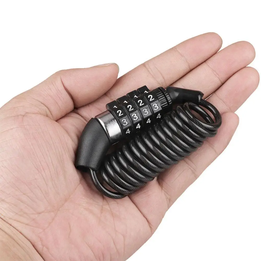 

Durable Classic Helmet Lock Chain 4 Digit Password Motor Cable Stitch Portable Lock Bike Combination Motorcycle Part Anti-t I7z9