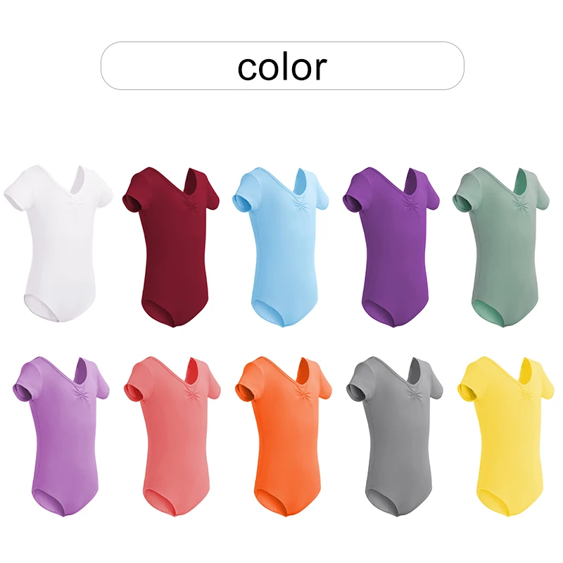 ballet leotards for girls children kids toddler cotton bodysuit dance wear short sleeve gymnastics costume catsuit closed crotch