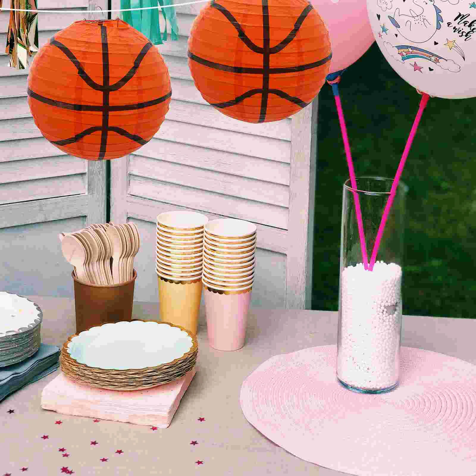 

Lanterns Paper Party Basketball Hanging Decorations Sports Football Theme Foldable Decor Lantern Supplies Japanese Game