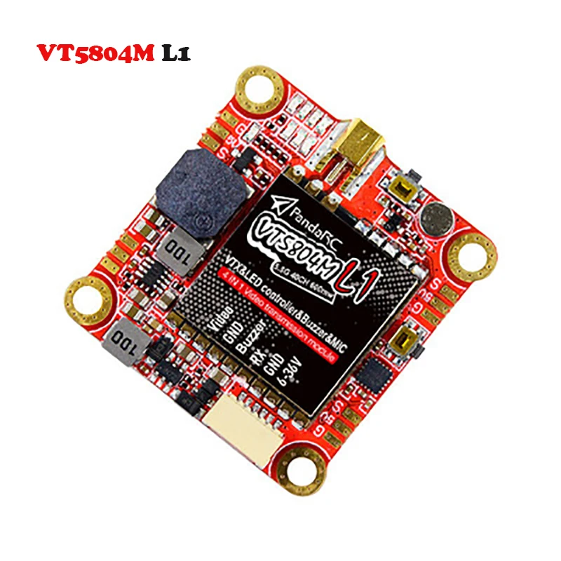 

PandaRC NEW VT5804M L1 5.8G 25/100/200/400/600mW VTX Transmitters Antenna 6-36V NTSC/PAL Vedio 4LED Bar for RC FPV Racing Drones