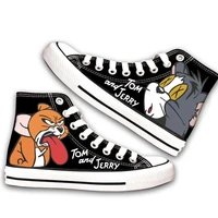 mouse cartoon jerry hot fashion cat funny tom casual canvas shoes high top breathable lightweight sneakers 3d printed men women