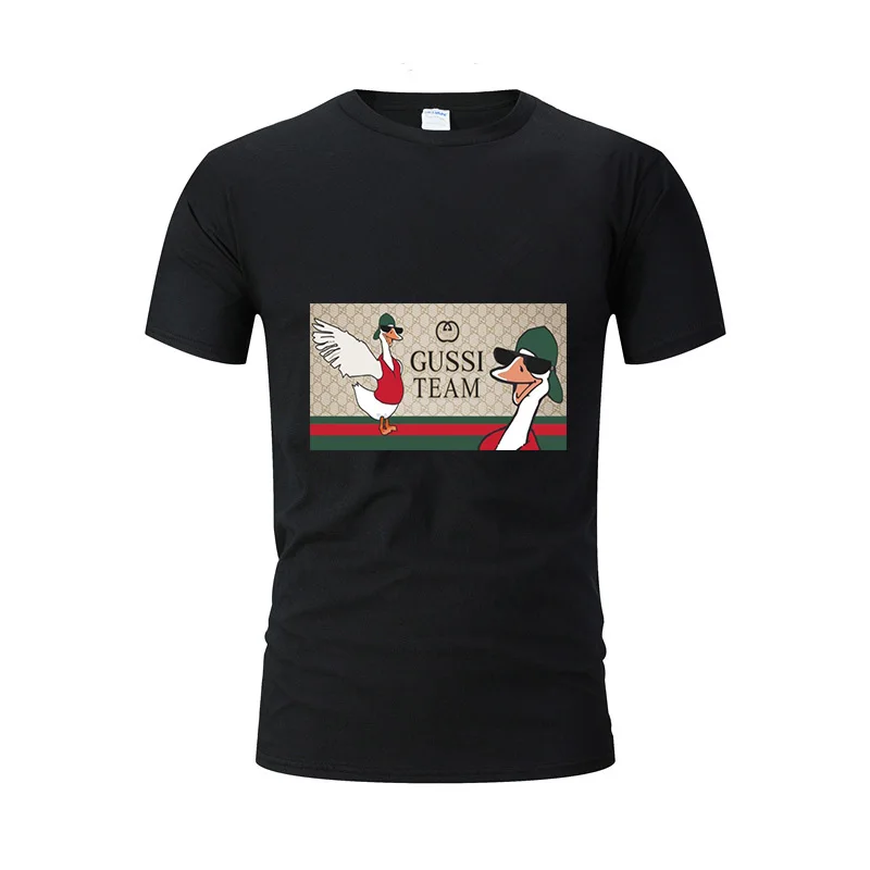 

Summer Men's Fashion Funny GUSSI T Shirt 100% Cotton Casual Print Short Sleeve Men's Street Wear Breathable Hip Hop T-Shirt