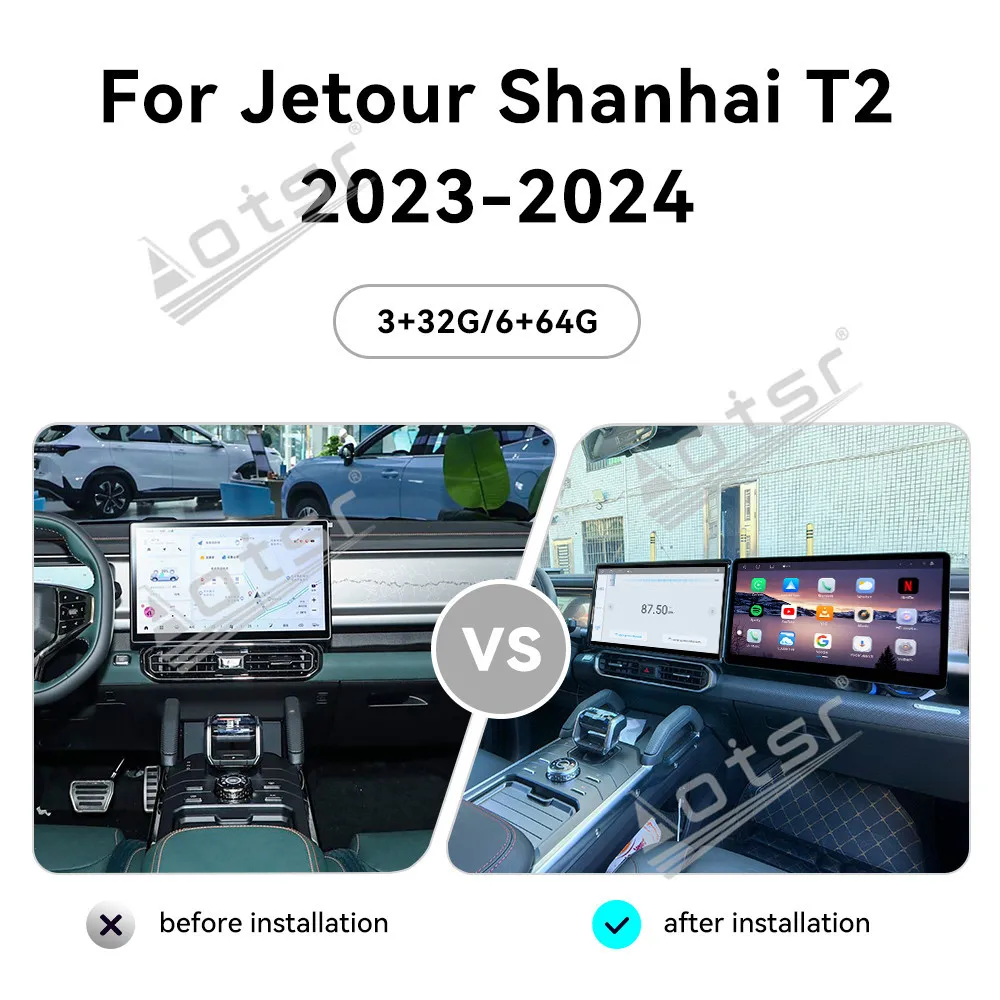 Фото 15,6-дюймовый второй пилот-экран для Jetour Shanhai T2 2023-2024, сенсорный экран, мультимедийный плеер, GPS-навигация, автомобильные аксессуары Headuint №5