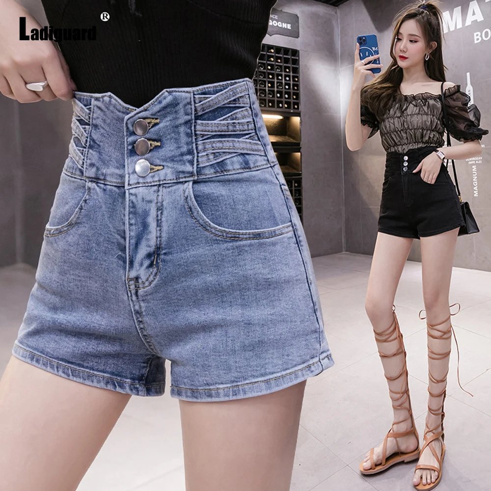 Women High Cut Fashion Pocket Design Short Jeans 2022 Sexy Denim Shorts Casual Streetwear Ladies Vintage Buttons Fly Panties
