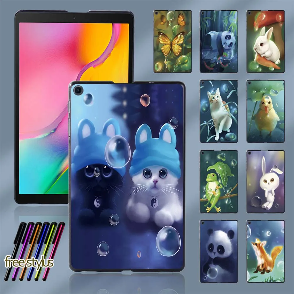 

Case for Samsung Galaxy Tab A 10.1 2019 T510/T515 Printed Cute Animal Pattern Plastic Protective Back Shell Cover + Free Stylus