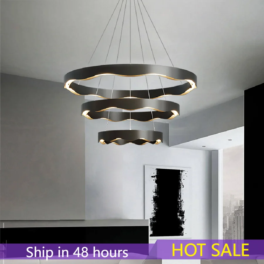 

Nordic Creative LED Living room Round Chandelier Net Red New Bedroom Dining room Lamp Modern Minimalist Study room Lamps