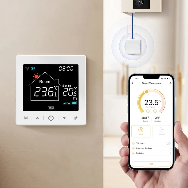 РЧ регулятор температуры для газового котла водонагревателя работает с Google Home