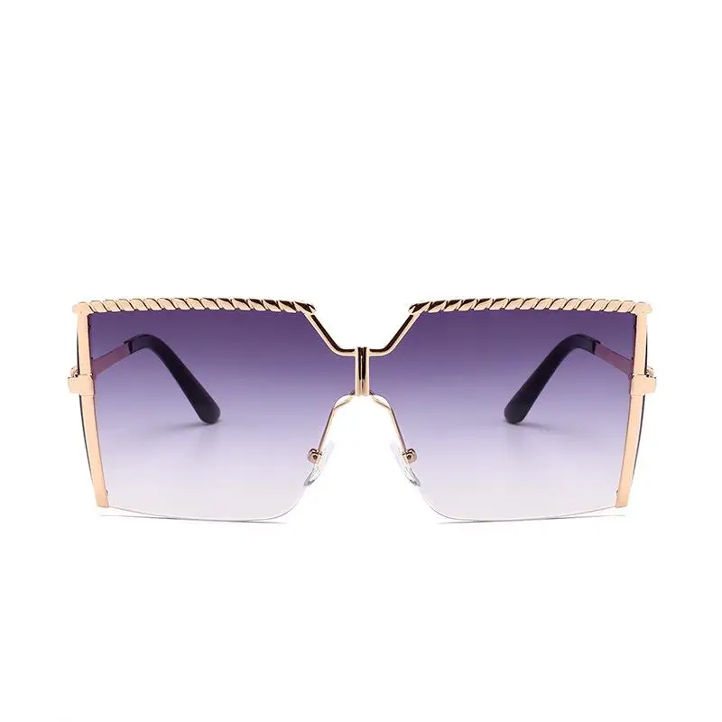 

TEENYOUN New Big Frame Oversize Women Brand Designer Rimless Square Shades Vintage Gradient Clear Sunglasses Sun Glasses