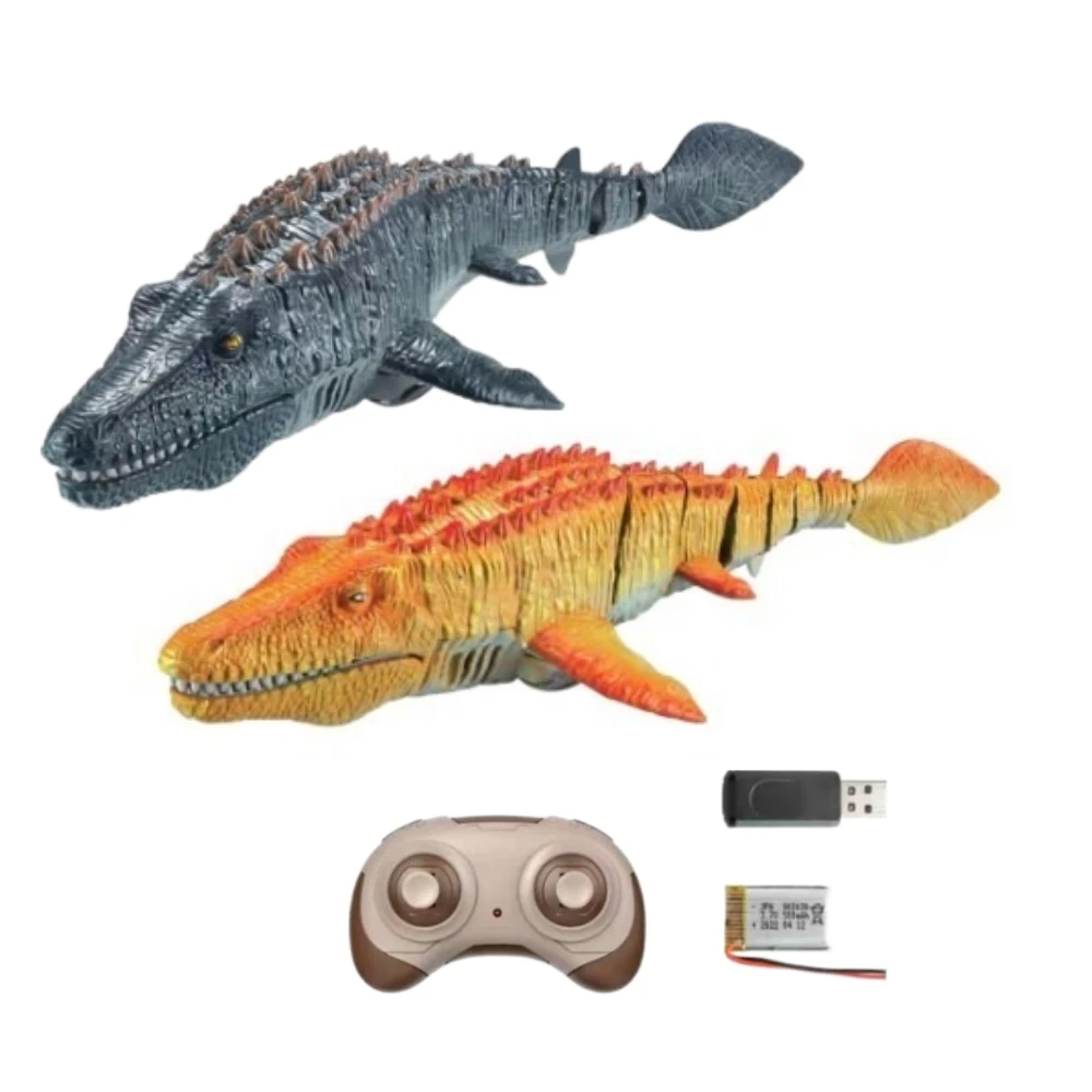 

Remote Control Boats for Pools and Lakes RC Mosasaurus Boats, Rechargeable Battery 2.4GHz Marine Life Racing Boat Gift Toy