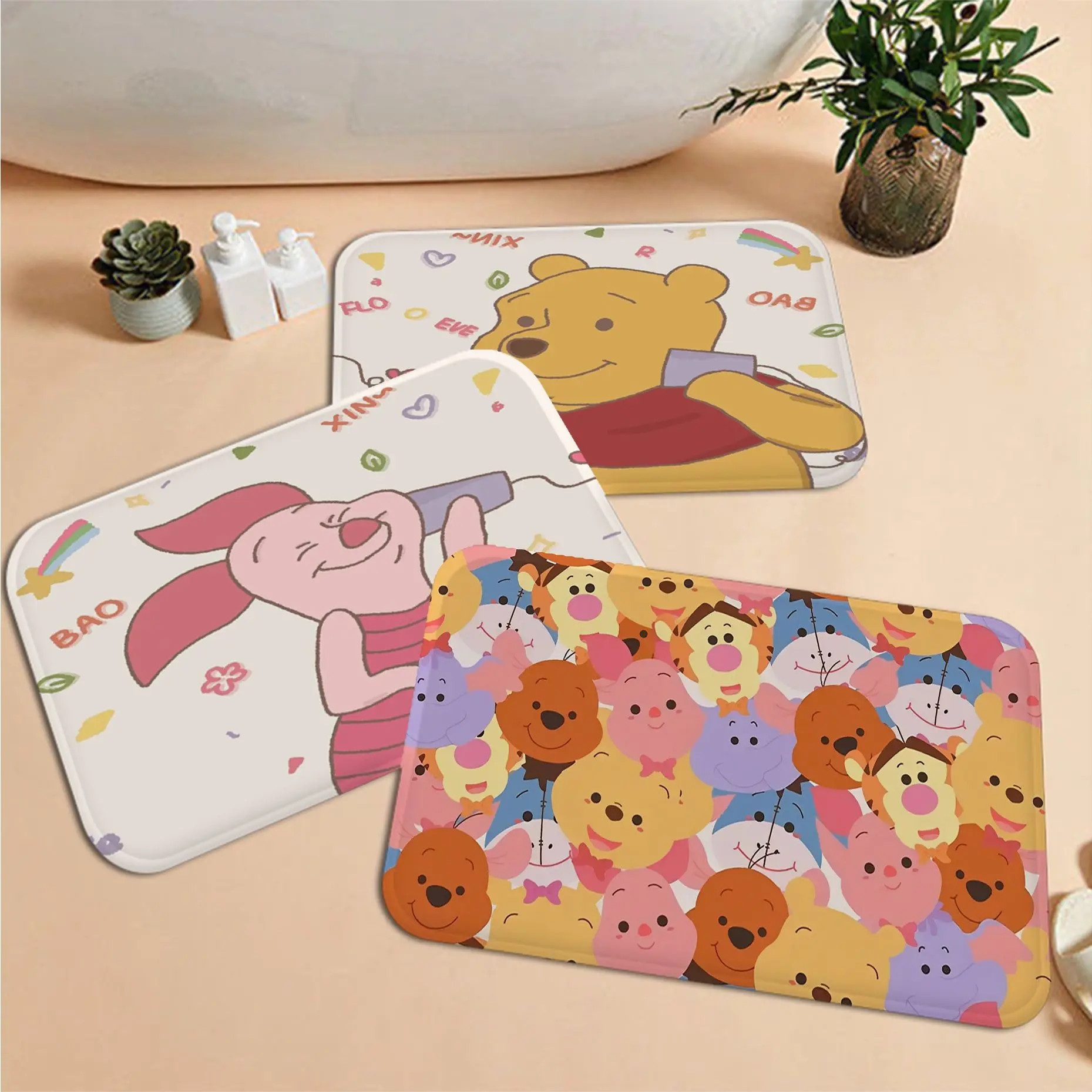 

Disney Winnie The Pooh Entrance Door Mat Anti-slip Absorb Water Long Strip Cushion Bedroon Mat Bedside Mats