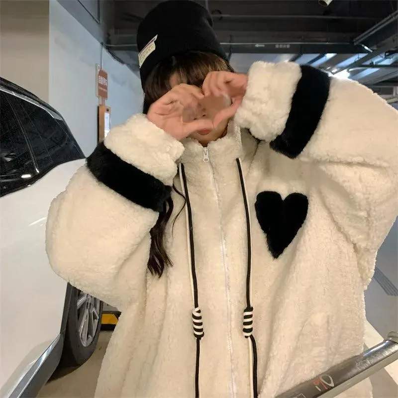 

Velvet Thickened Sweater Lambswool Jacket Female