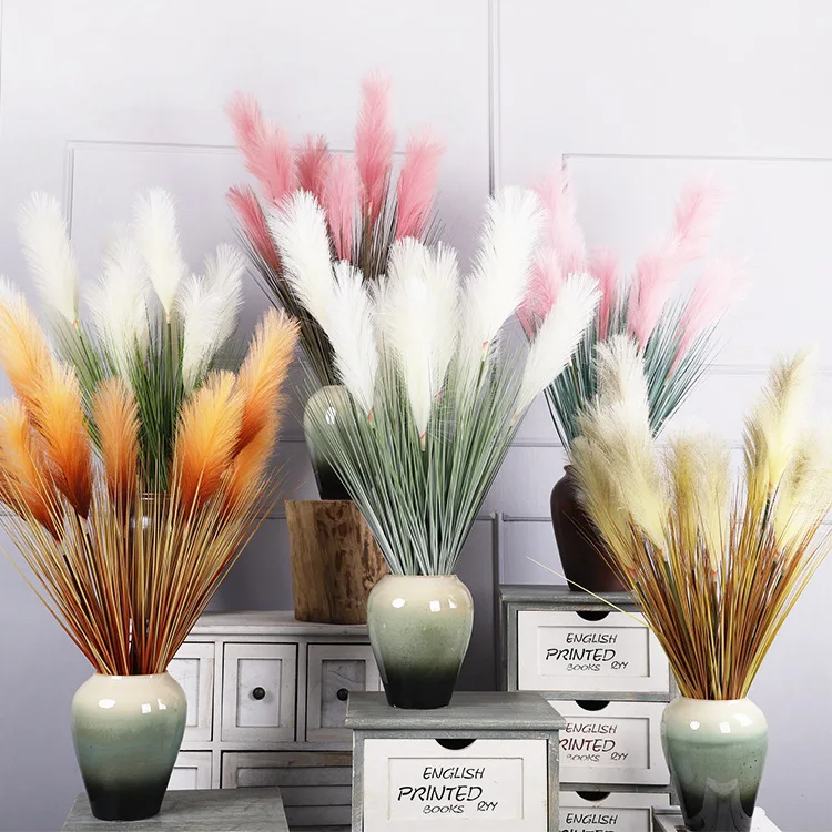 

10PCS Dry Reed Flower Arrangement Natural Dry Small Pampas Reed Artificial Plant Wedding Bouquet Modern Home Office Decoration